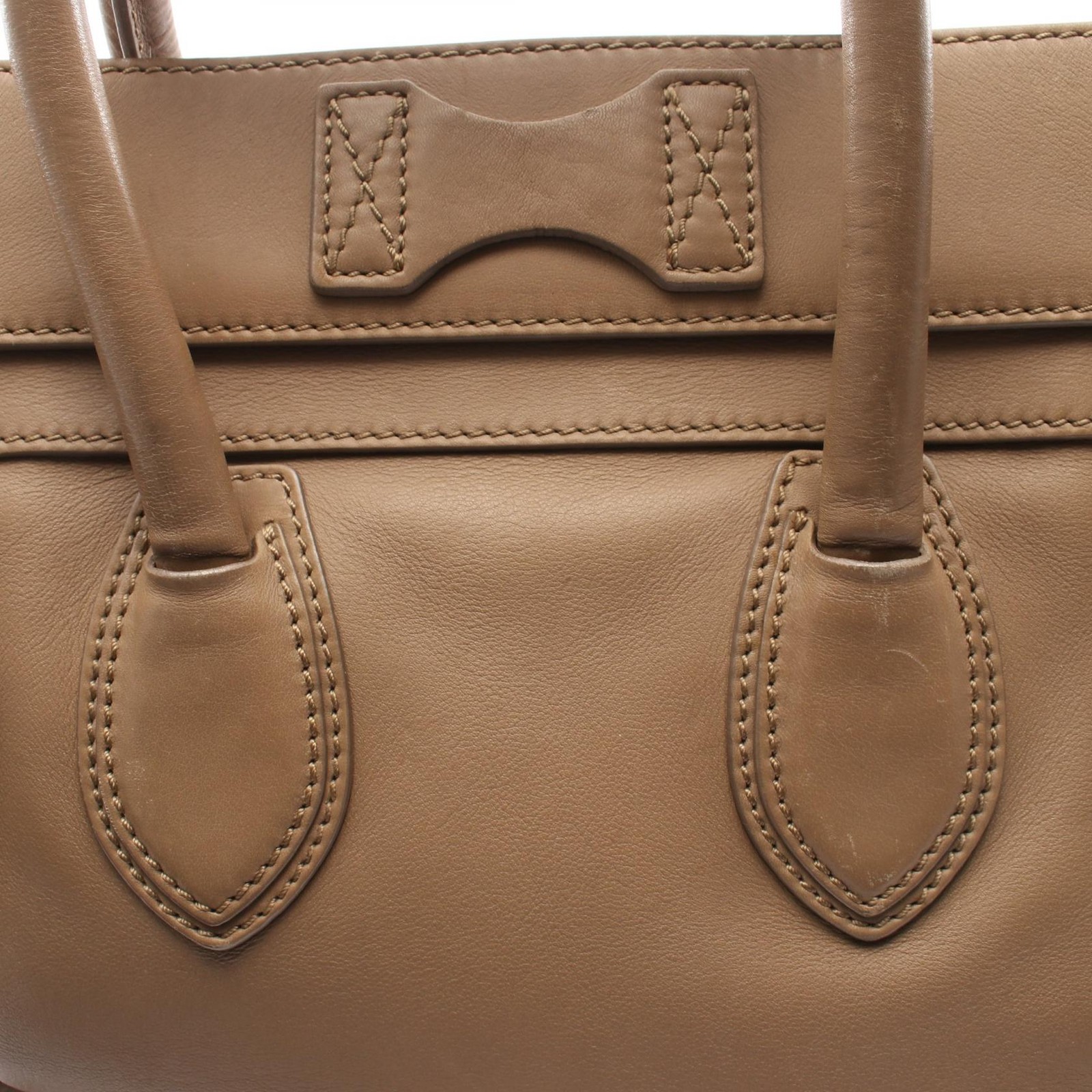 CELINE Luggage mini shopper Handbag 165213 leather Brown Used Women