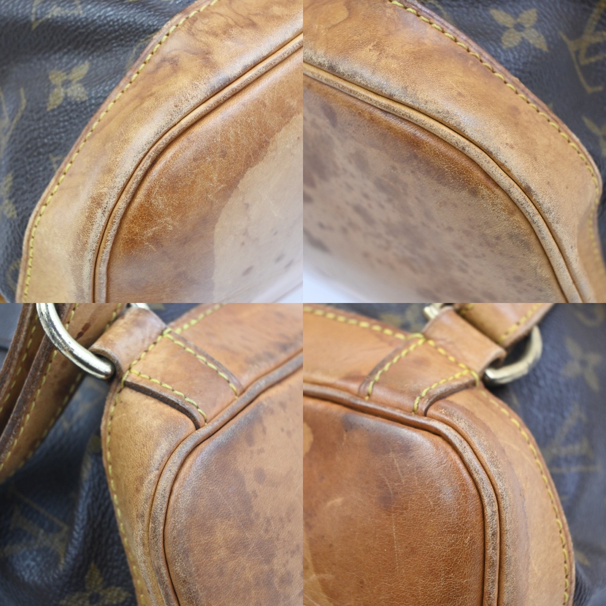 LOUIS VUITTON Montsouris GM Backpack Bag Monogram Leather Brown M51135 72KD487