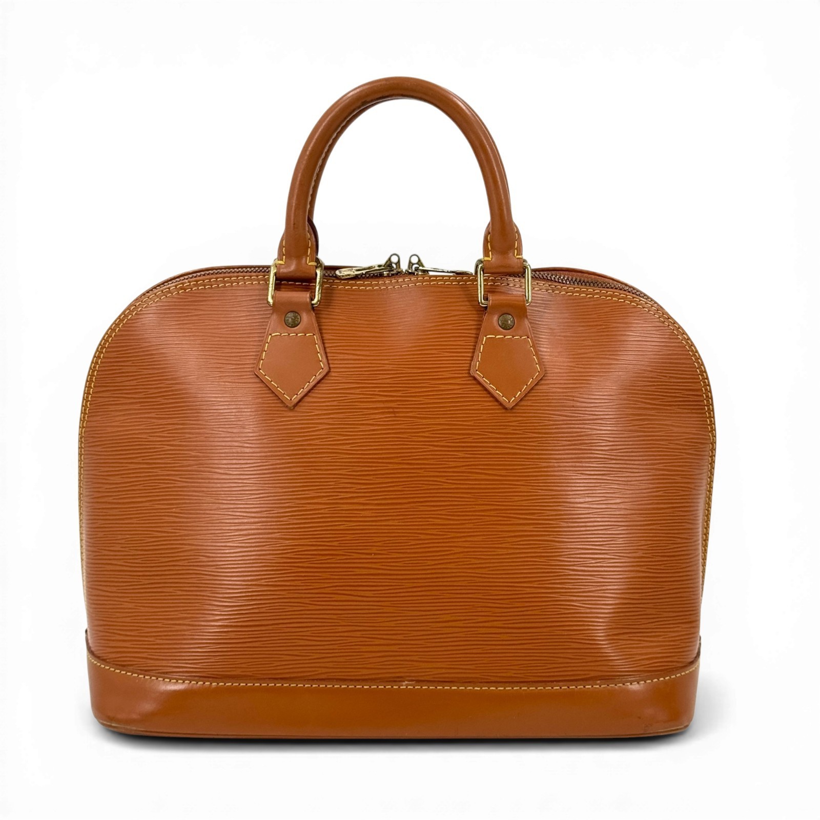 LOUIS VUITTON Alma PM Epi Kenya Brown Leather Women Top Handle Handbag M52148