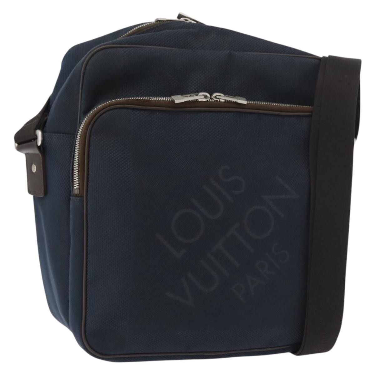 LOUIS VUITTON Damier Geant Pilot Shoulder Bag Blue N41159 LV Auth 160664