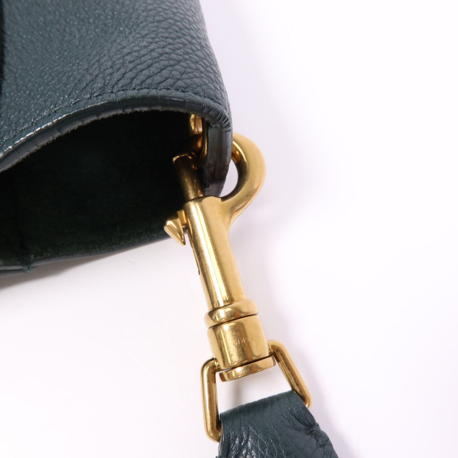 CELINE GHW Small Sangle Bucket Shoulder Bag 189303AH4.31AN Calfskin Green