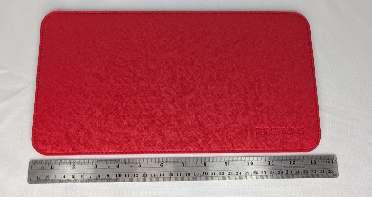 Purse Bling Handbag Base Shaper With Dust Bag – Red, New, Medium