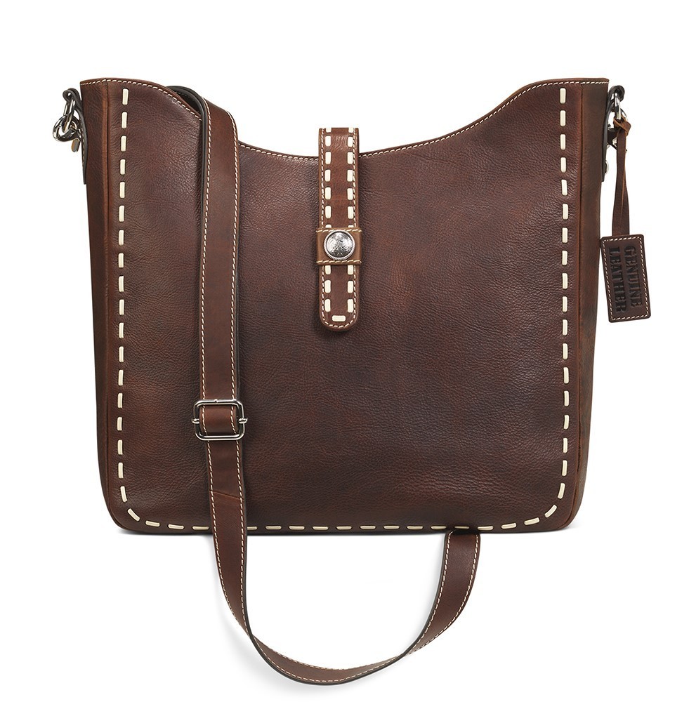 ARIAT Teagan Large Brown Leather Crossbody Shoulder Bag