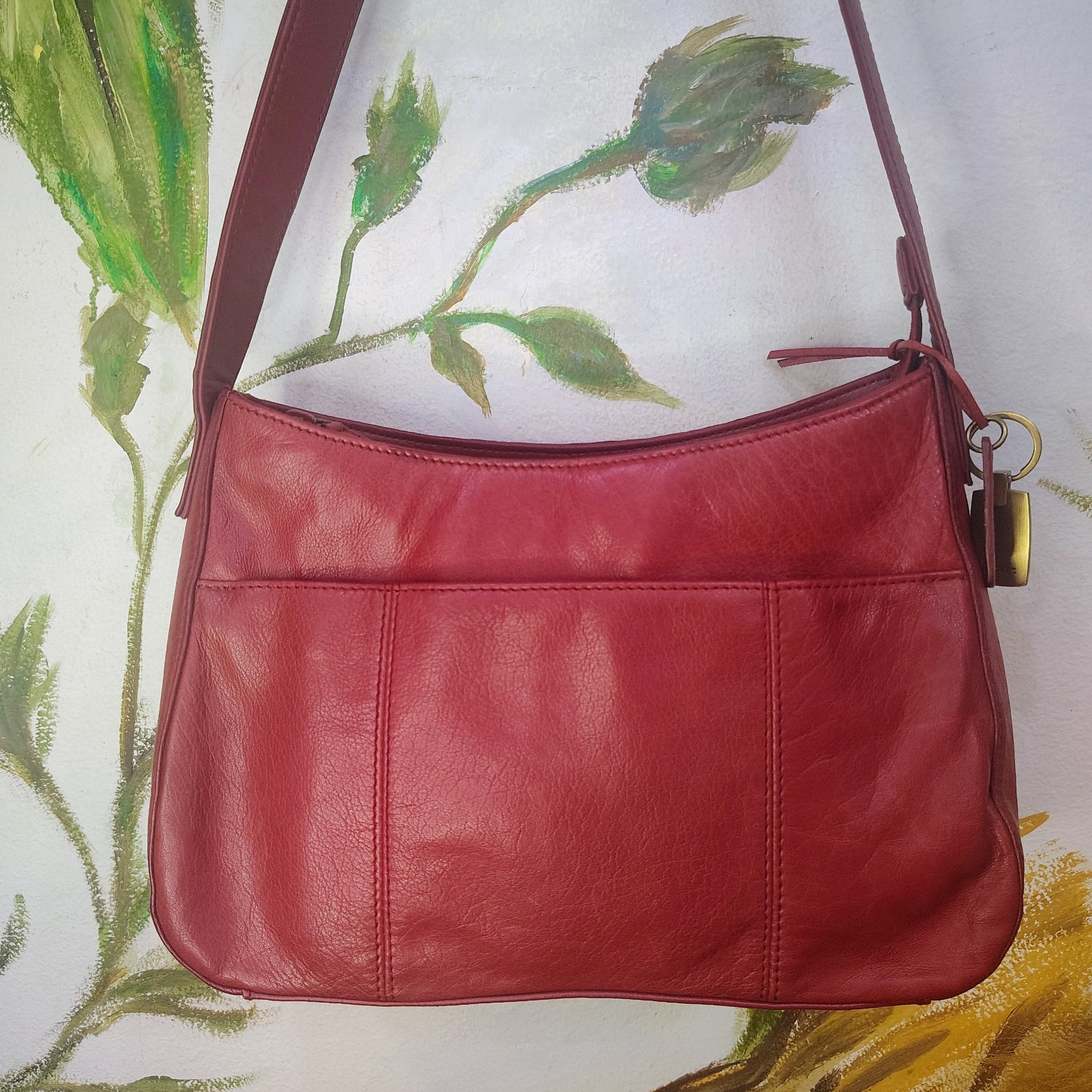 Rolf’s Red Genuine Soft Leather Shoulder Purse. Vintage