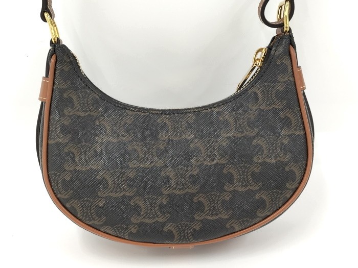 CELINE Ava One Shoulder Bag, Macadam PVC, Black, 193952
