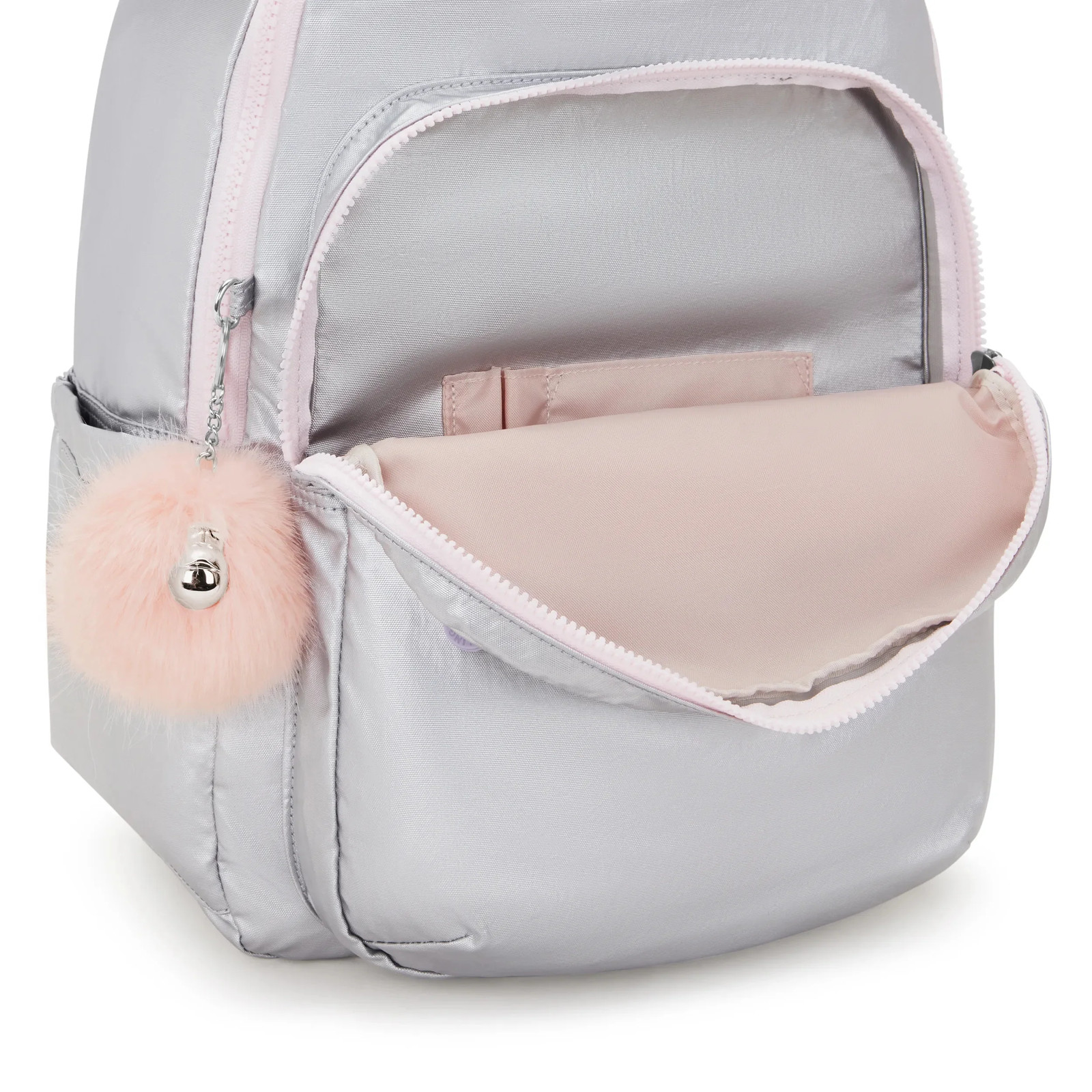 Kipling Seoul Large 15″ School Laptop Metallic Backpack Met Zip Pockets