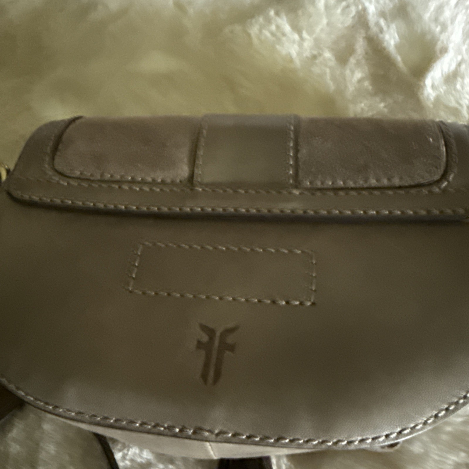 FRYE iLANA Khaki Tan Leather Suede Harness Crossbody Saddle Bag