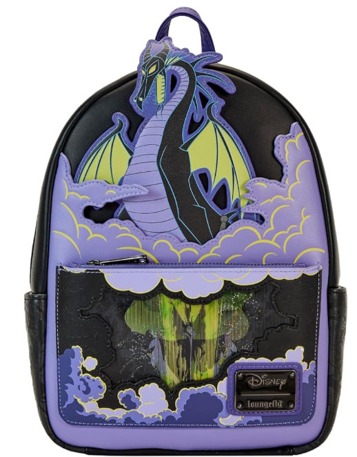 EXCLUSIVE Loungefly Disney Maleficent Dragon Lenticular Glow Mini Backpack NWT
