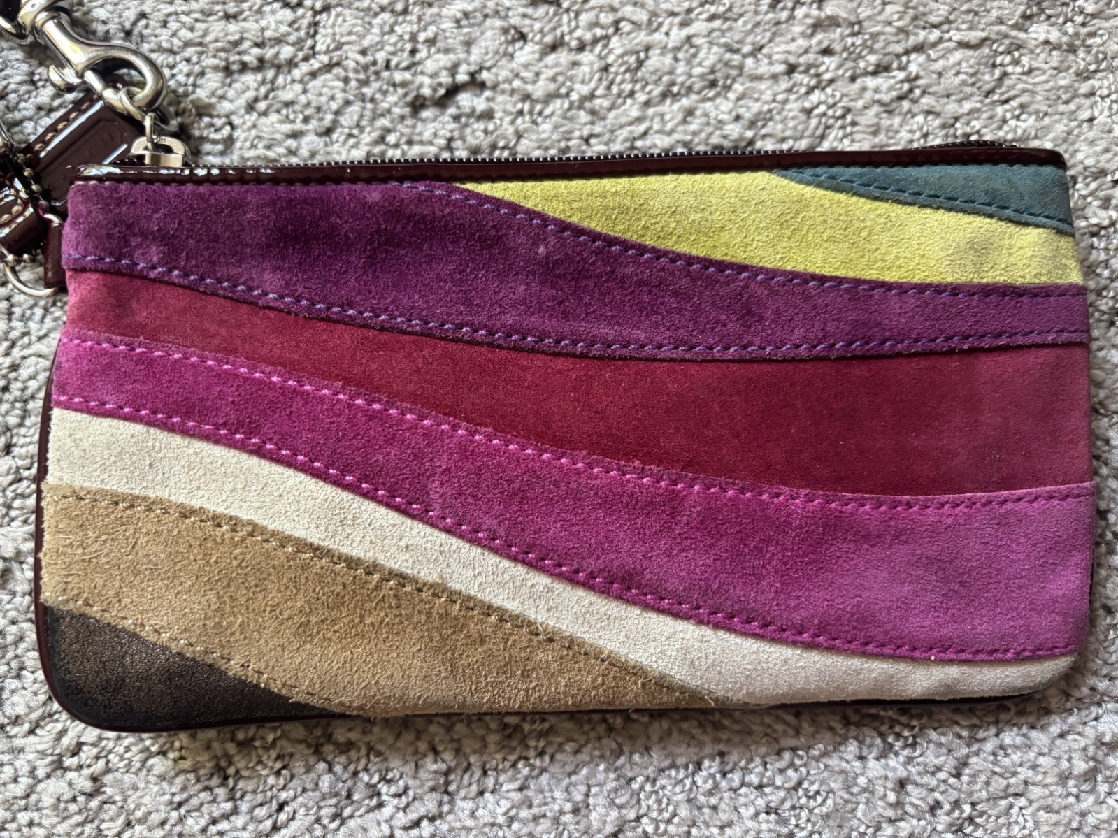 COACH Ltd Edition Wave Design Suede Large Tote + Wristlet & Dustbag