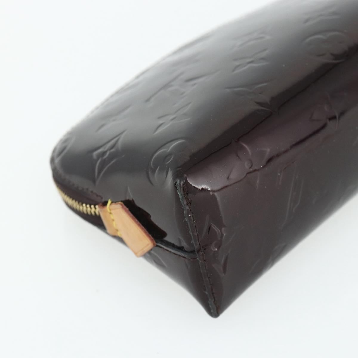 LOUIS VUITTON Vernis Pochette Cosmetic PM Pouch Amarante M91495 LV Auth 177298
