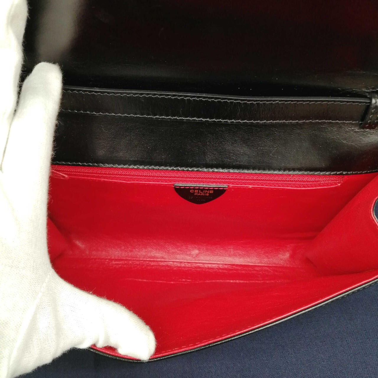 CELINE M14 Shoulder Bag Black Used 9.8×7.0×1.7 inch From Japan Authentic