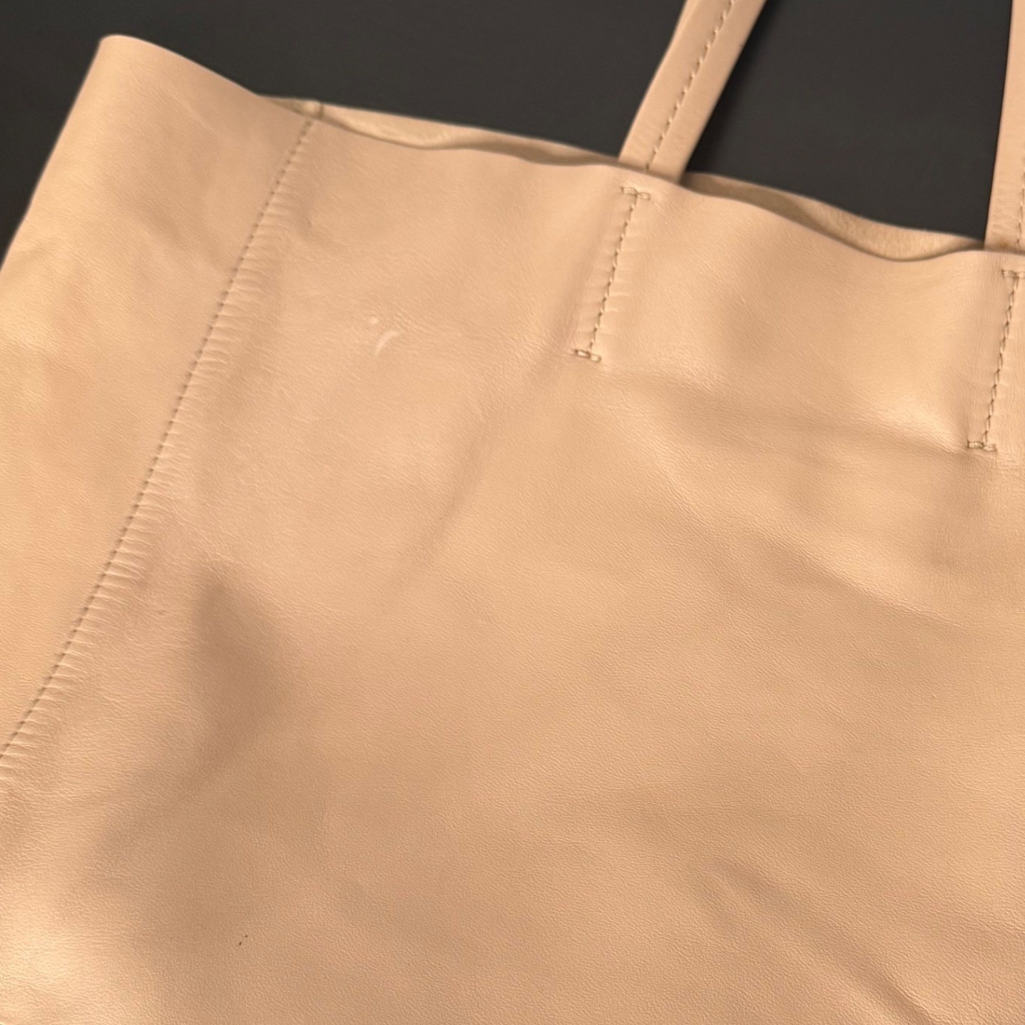 Celine Horizontal Bi Color Cabas Tote Bag Minimalist Quiet Luxury Neutral Purse