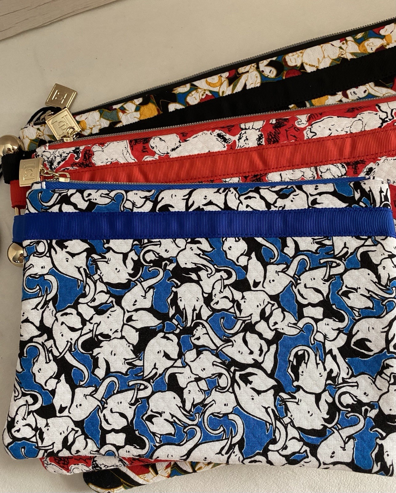 Carolina Herrera/Target Neiman Marcus 2012 Printed Fabric Travel Bags Set of 3
