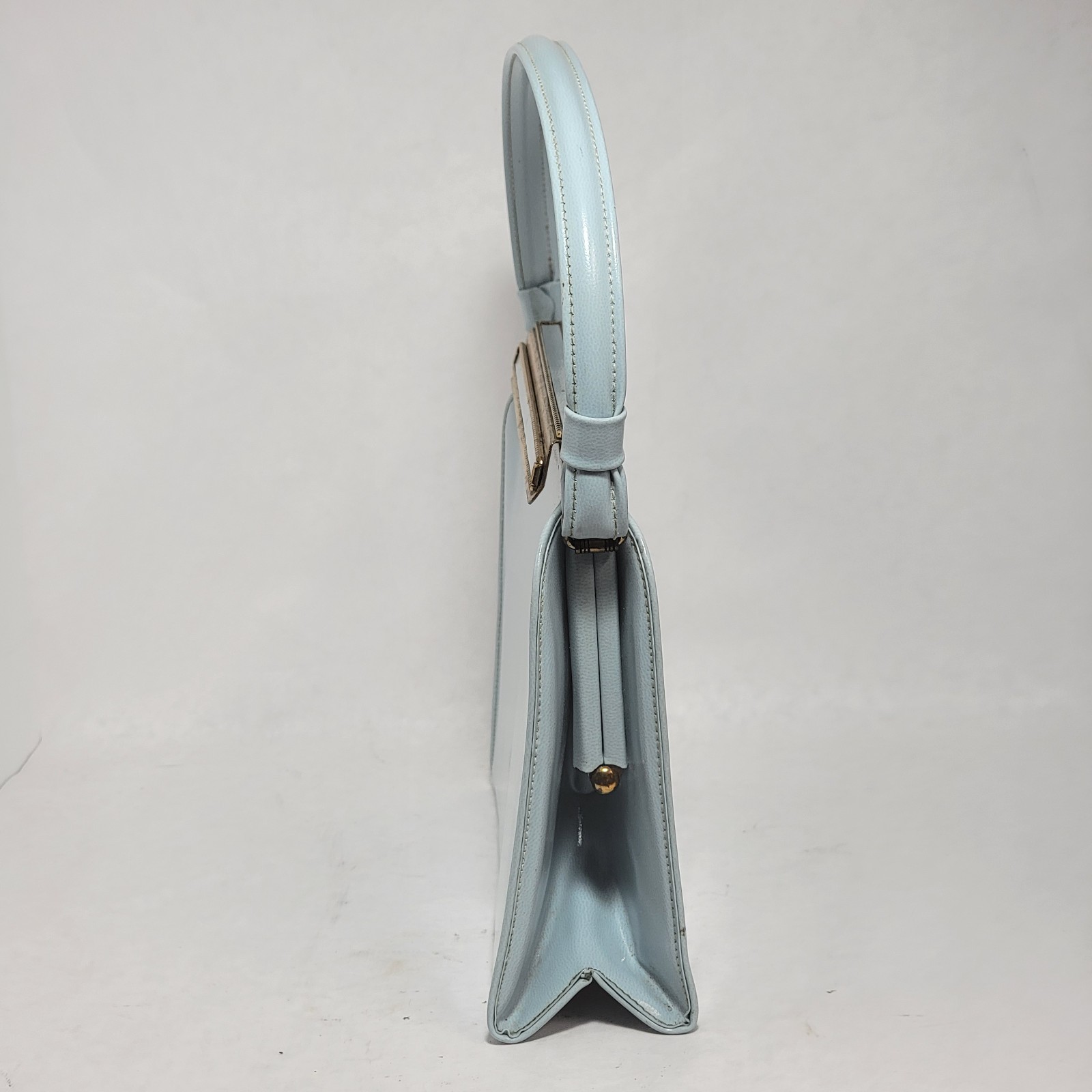 After Five Women’s Vintage 1950s Genuine Leather Purse with Coin Purse Baby Blue