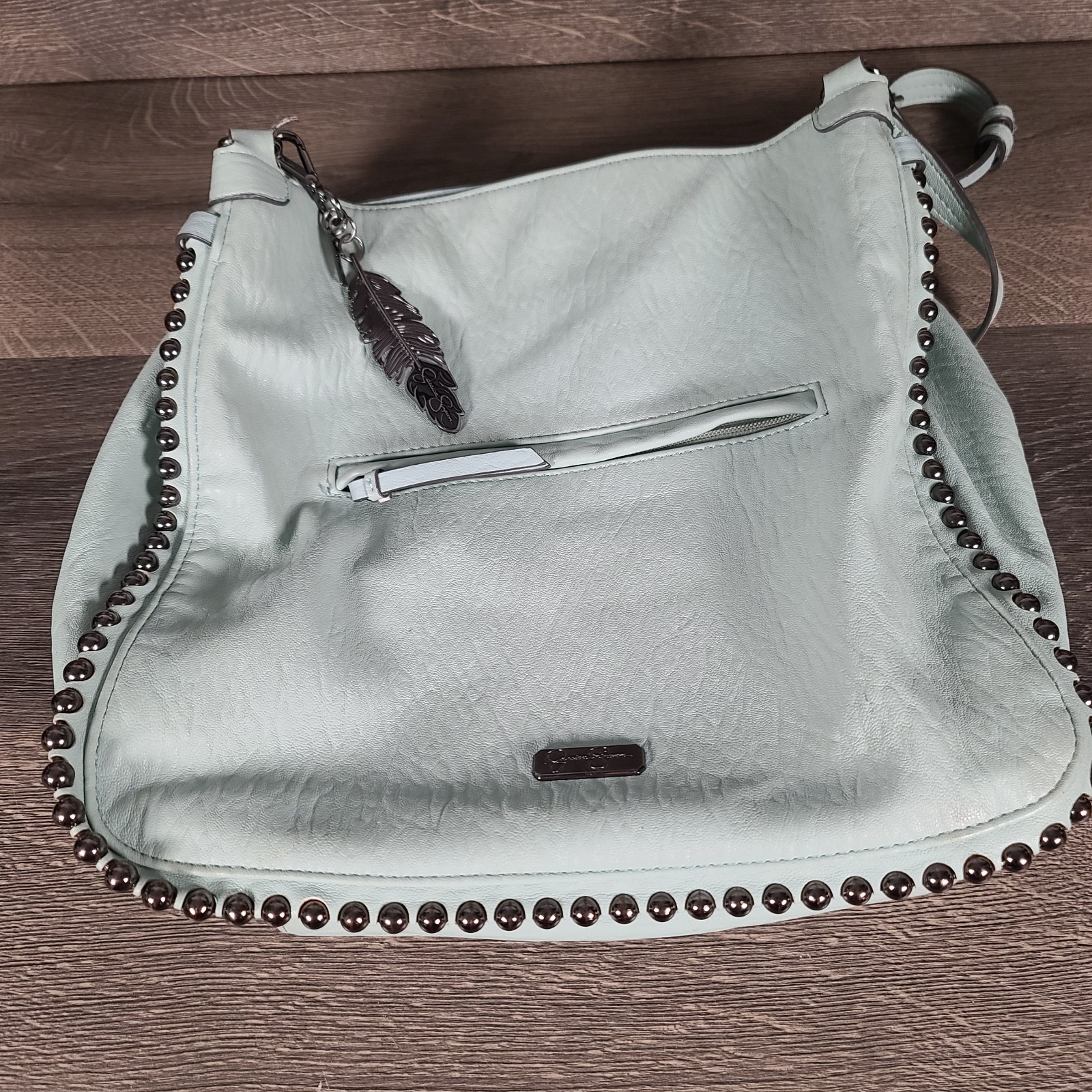 Jessica Simpson Mint Green Bag Shoulder Straps Large With Silver Studs