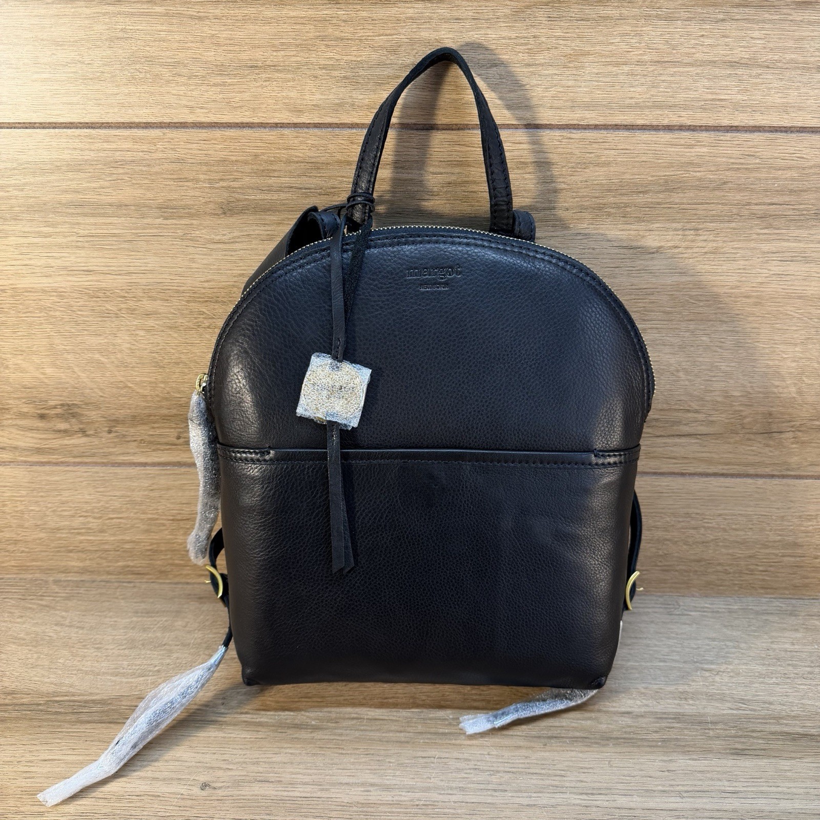 NWT Margot New York Camille Backpack Bag Black Leather Charm $150
