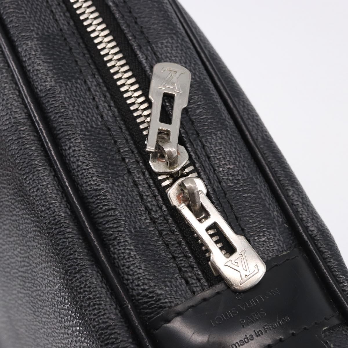 LOUIS VUITTON Damier Graphite Porte Documents Voyage Bag N41125 LV Auth bs36510