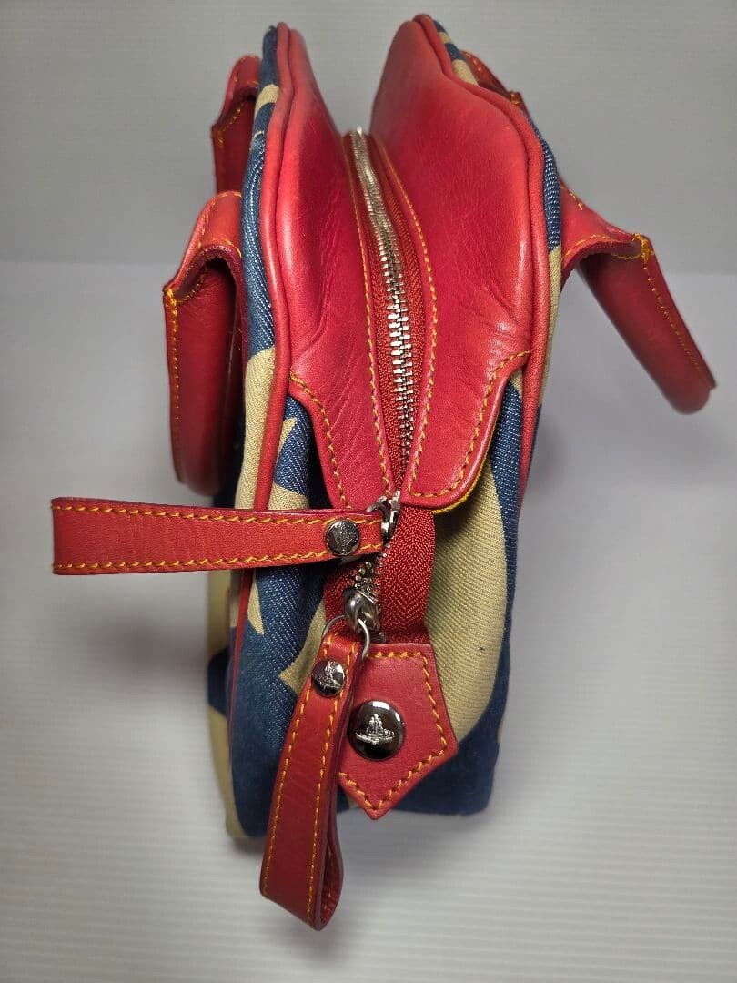 Vivienne Westwood Orb Print Yasmin Bag Vintage Canvas Dome Handbag Auth