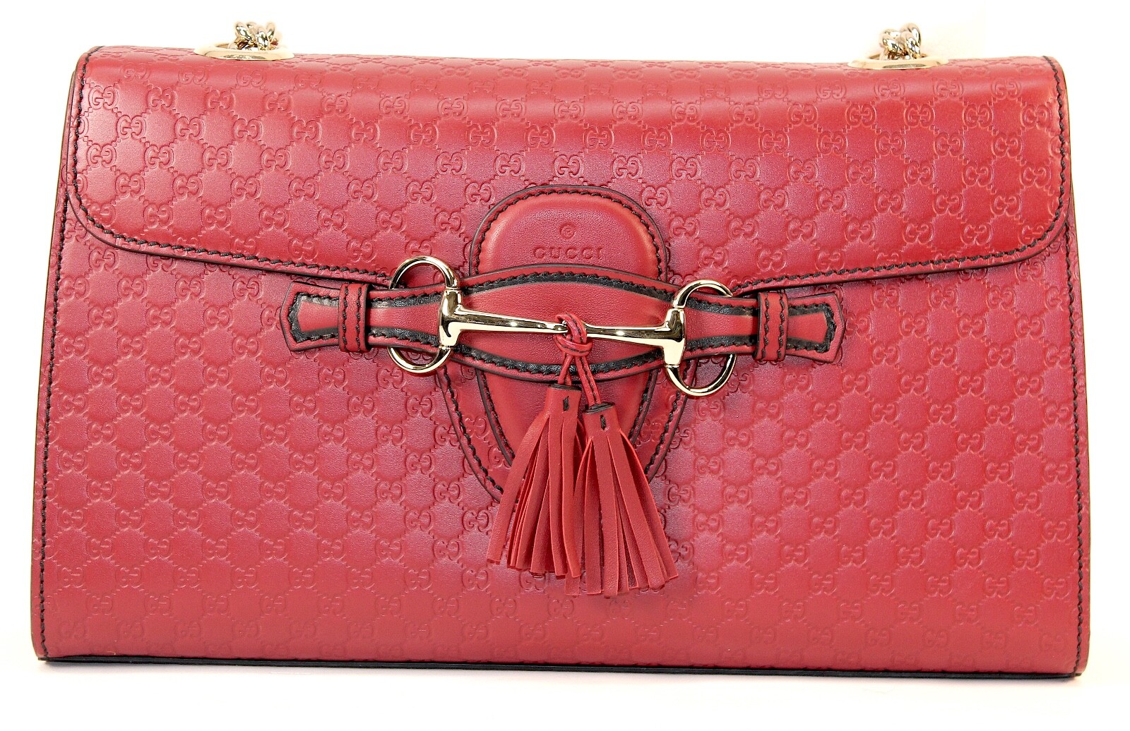 Gucci Microguccissima Emily Soft Margaux Horsebit Shoulder Bag • Rosso • 449635