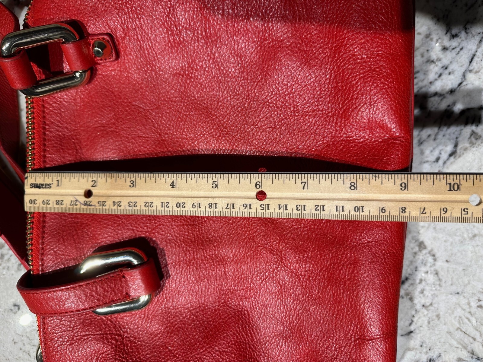 JUICEY COUTURE Vintage Handbag Y2K Red Leather Crown Gold Tone Chains Purse Bag