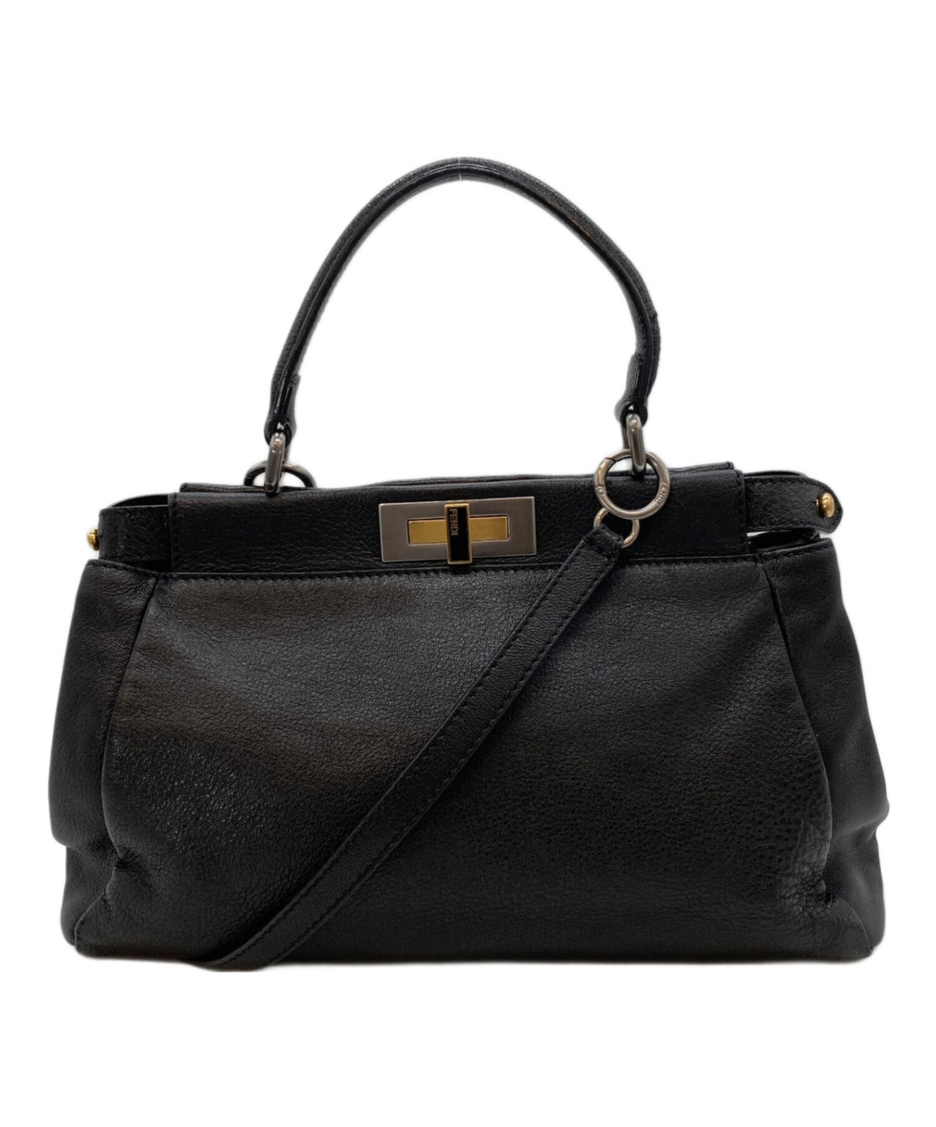Fendi Peekaboo Medium 8BN211 Black Shoulder Bag #TFB3037