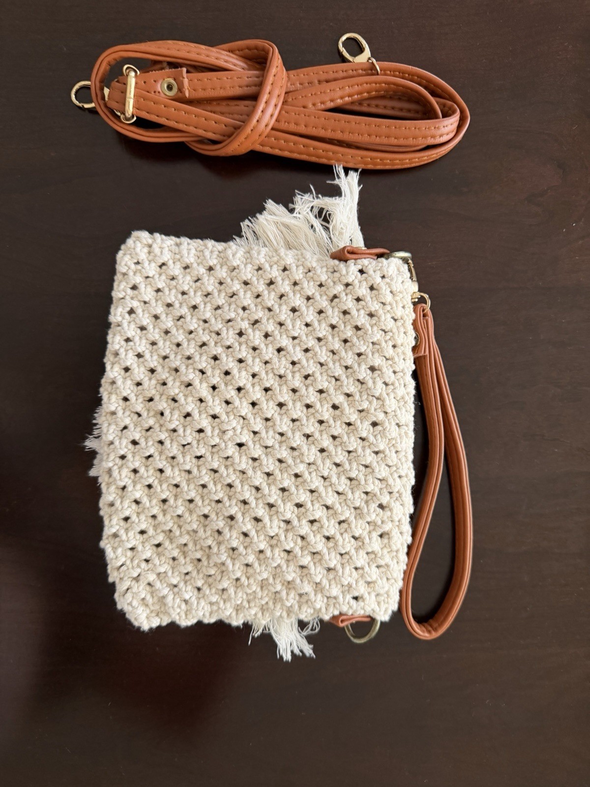 Boho macramé Cotton pouch