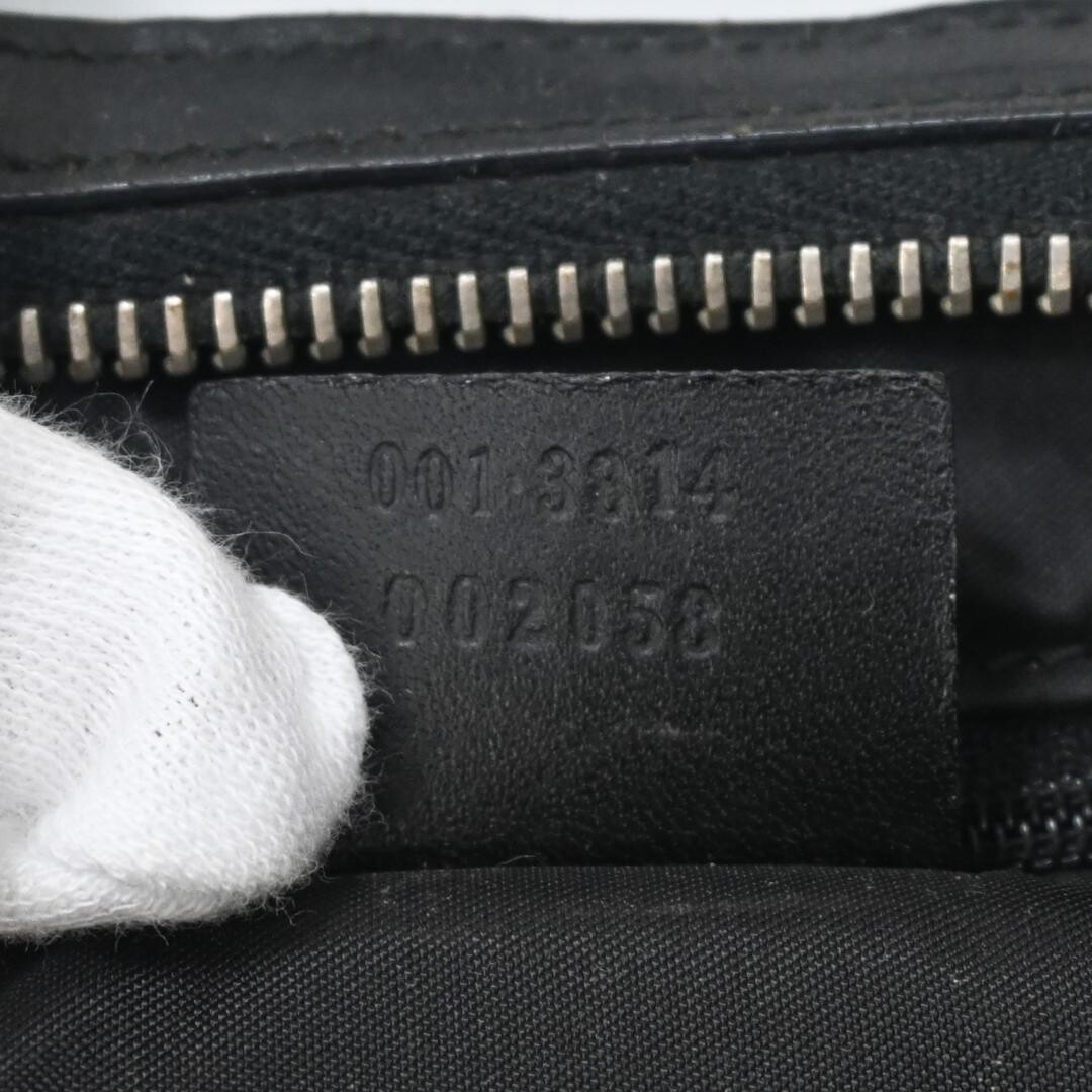 GUCCI GG Canvas Shoulder Bag Black Interlocking G Logo Zip with Strap 0013614