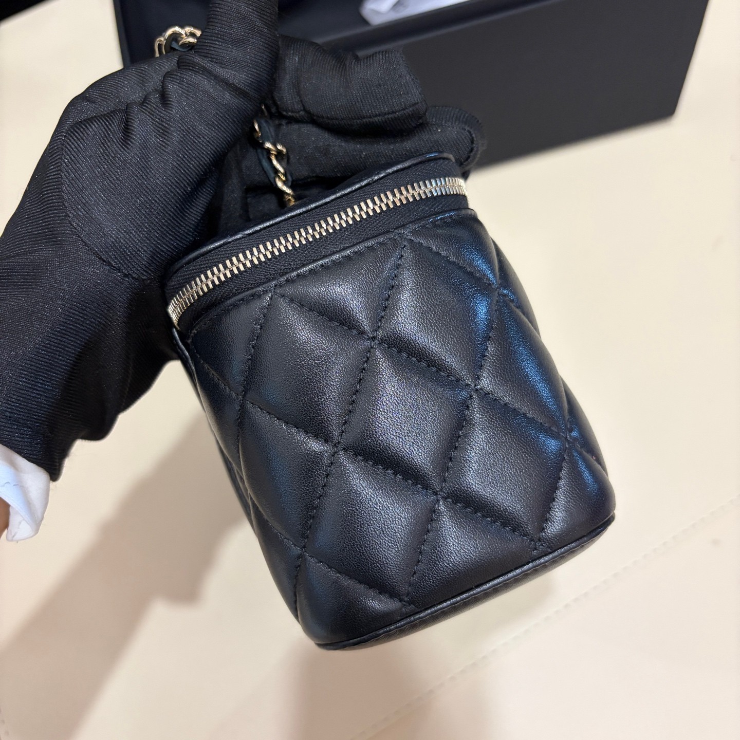 Chanel Golden Ball Vanity Case Mini Black Lambskin Crossbody Bag Duty Paid