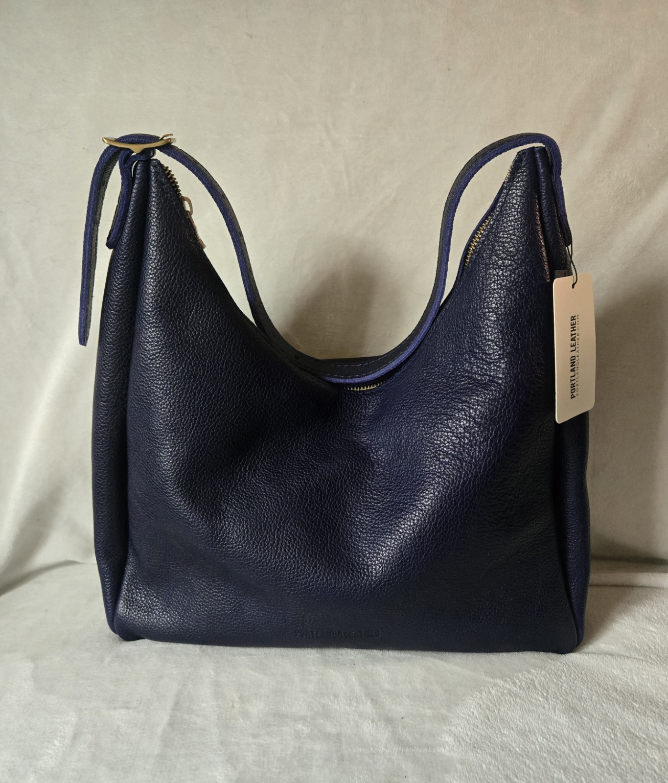 PLG Portland Leather Goods Pebbled Cobalt Blue Large Aspen Shoulder Bag