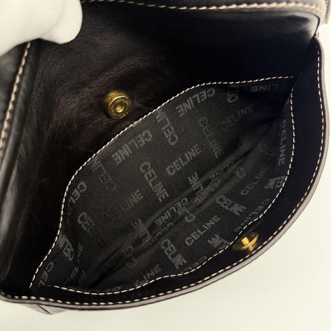 CELINE M94 Vintage Brown Leather Circle Shoulder Bag Women’s Crossbody