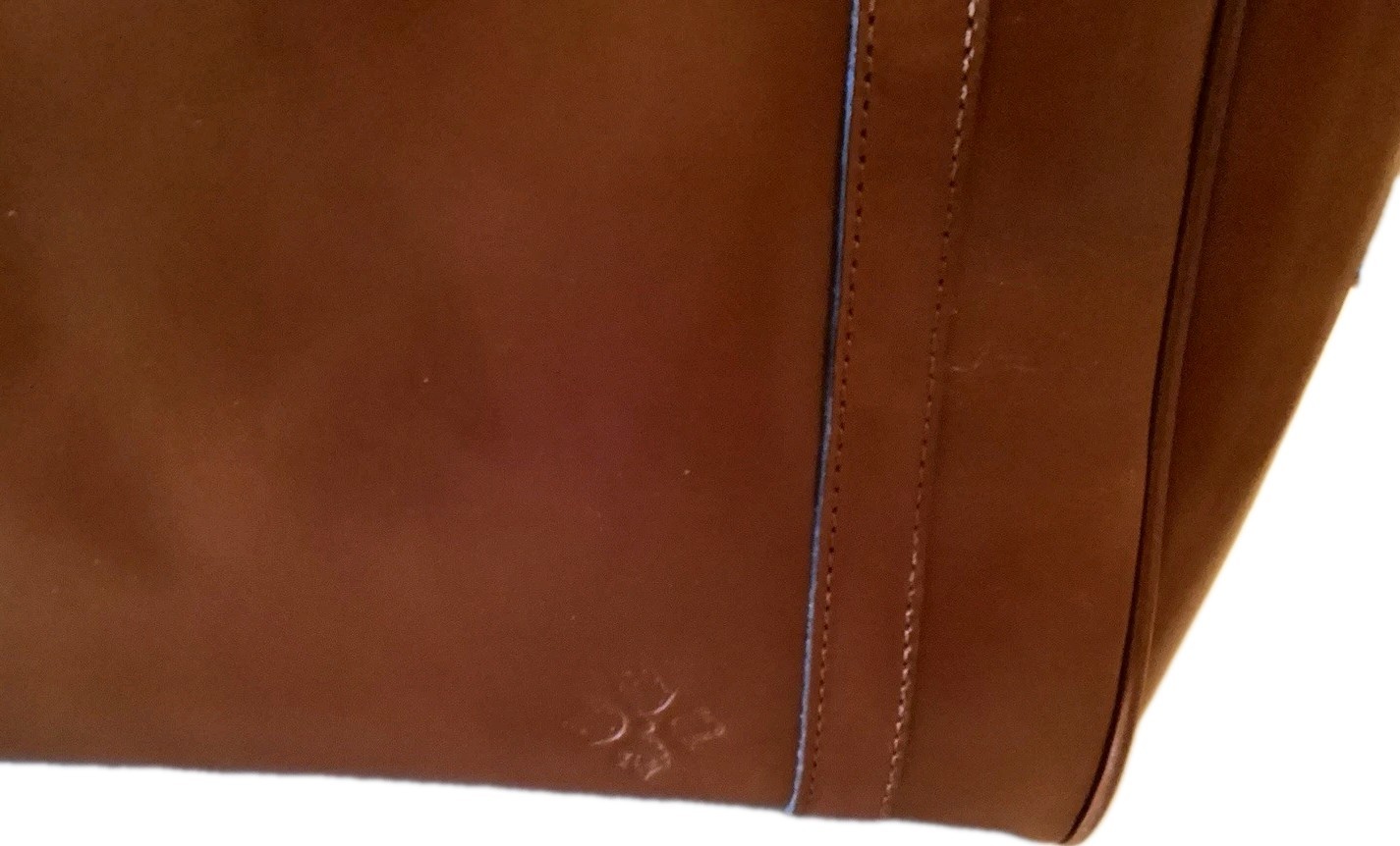 Patricia Nash Cameley Large Tote Shoulder Bag Brown Smooth Leather Tassel