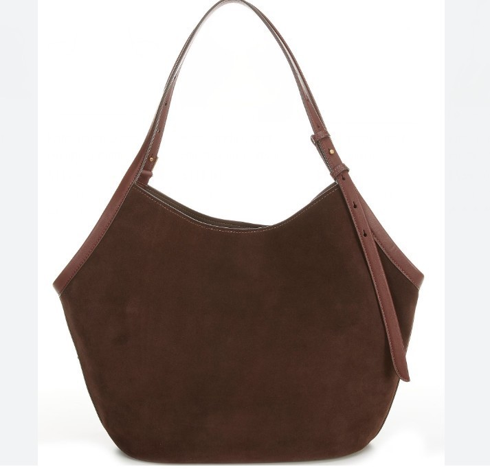 KATE SPADE NY Deco suede extra large tulip tote bag + Dust bag Hot Fudge/ Brown