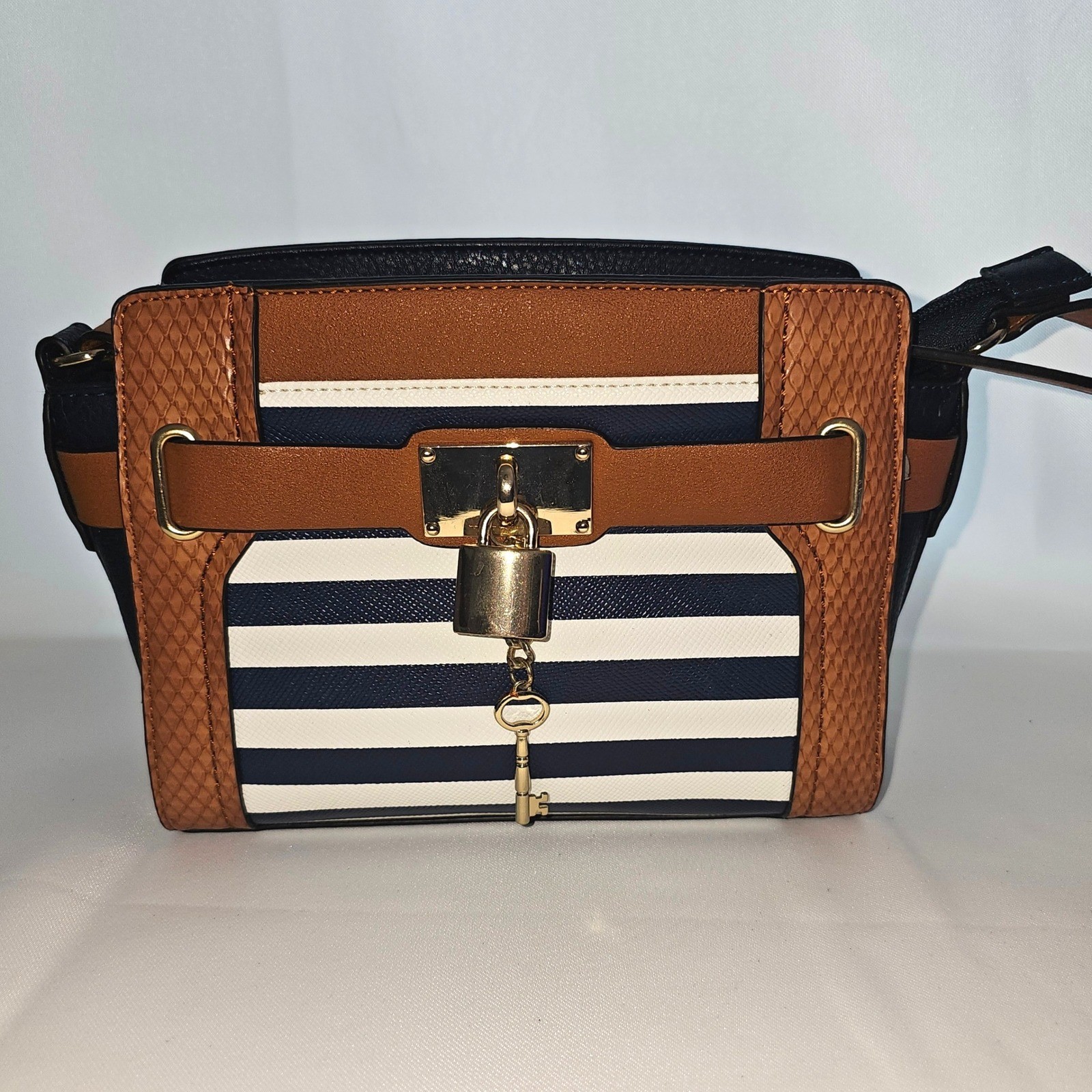 Aldo Navy Marine & White Striped Handbag