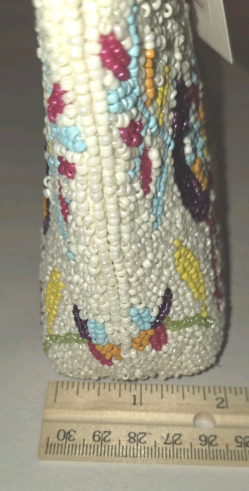 Beaded Peacocks Flowers Clutch Purse Flora Half Moon Style Bamboo Trading Co NWT