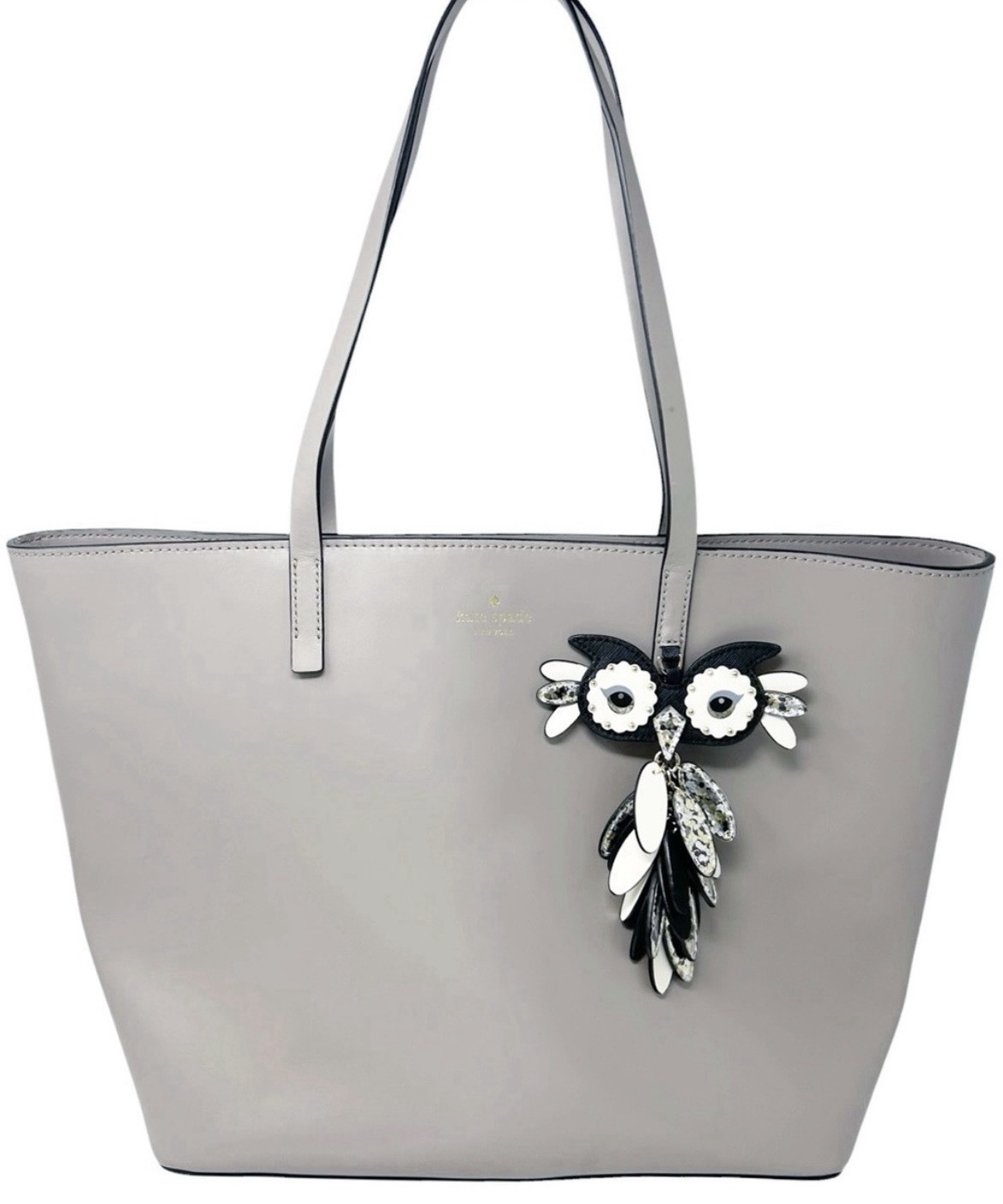 Kate Spade New York Owl Little Len Star Bright Leather Tote Shoulder Bag Purse