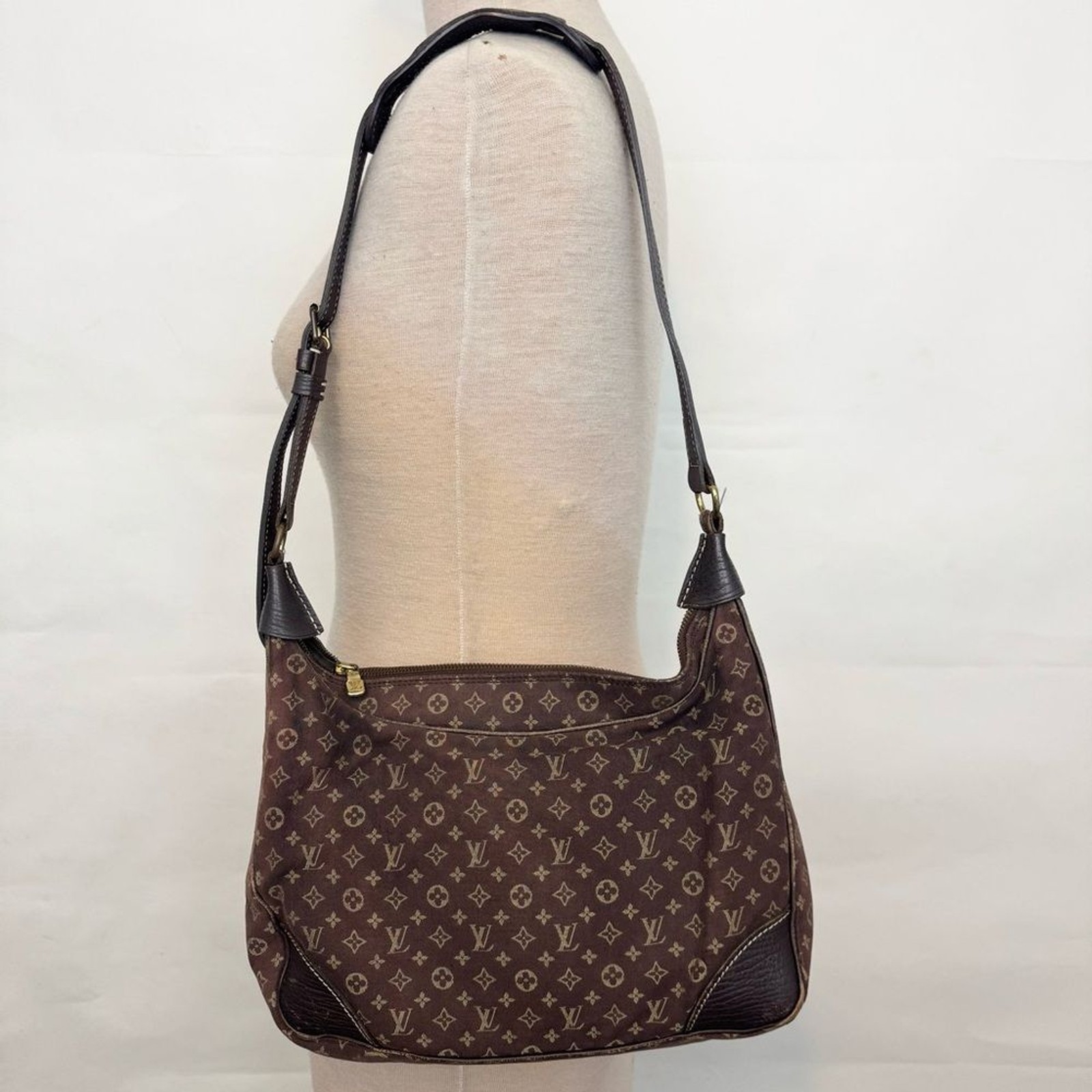 Louis Vuitton Vintage Monogram Mini Lin Boulogne Shoulder Bag Ebene