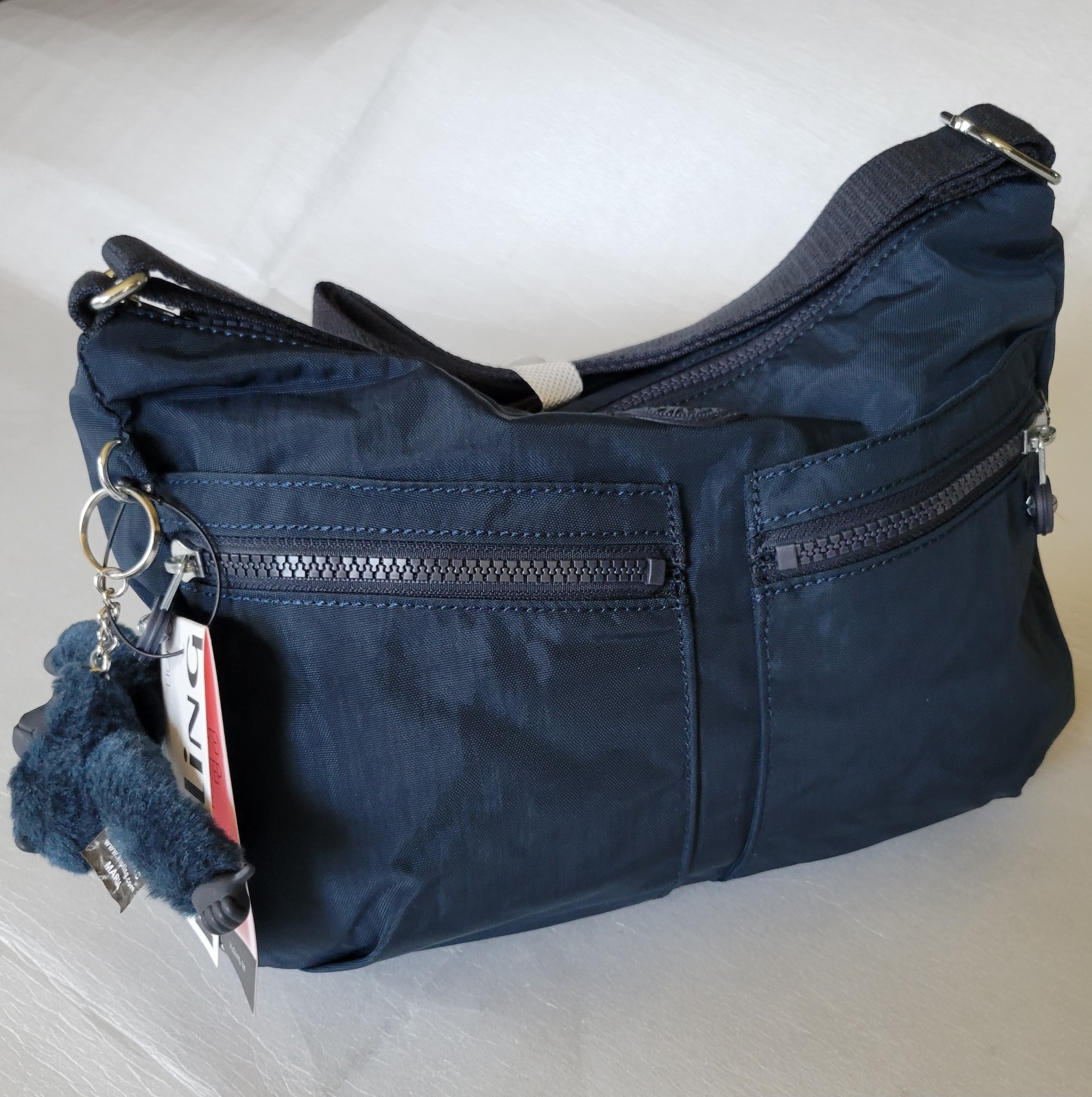 genuine NWT Kipling IZELLAH K02144 Crossbody Blue Bleu Marine Navy POCKETS! $94
