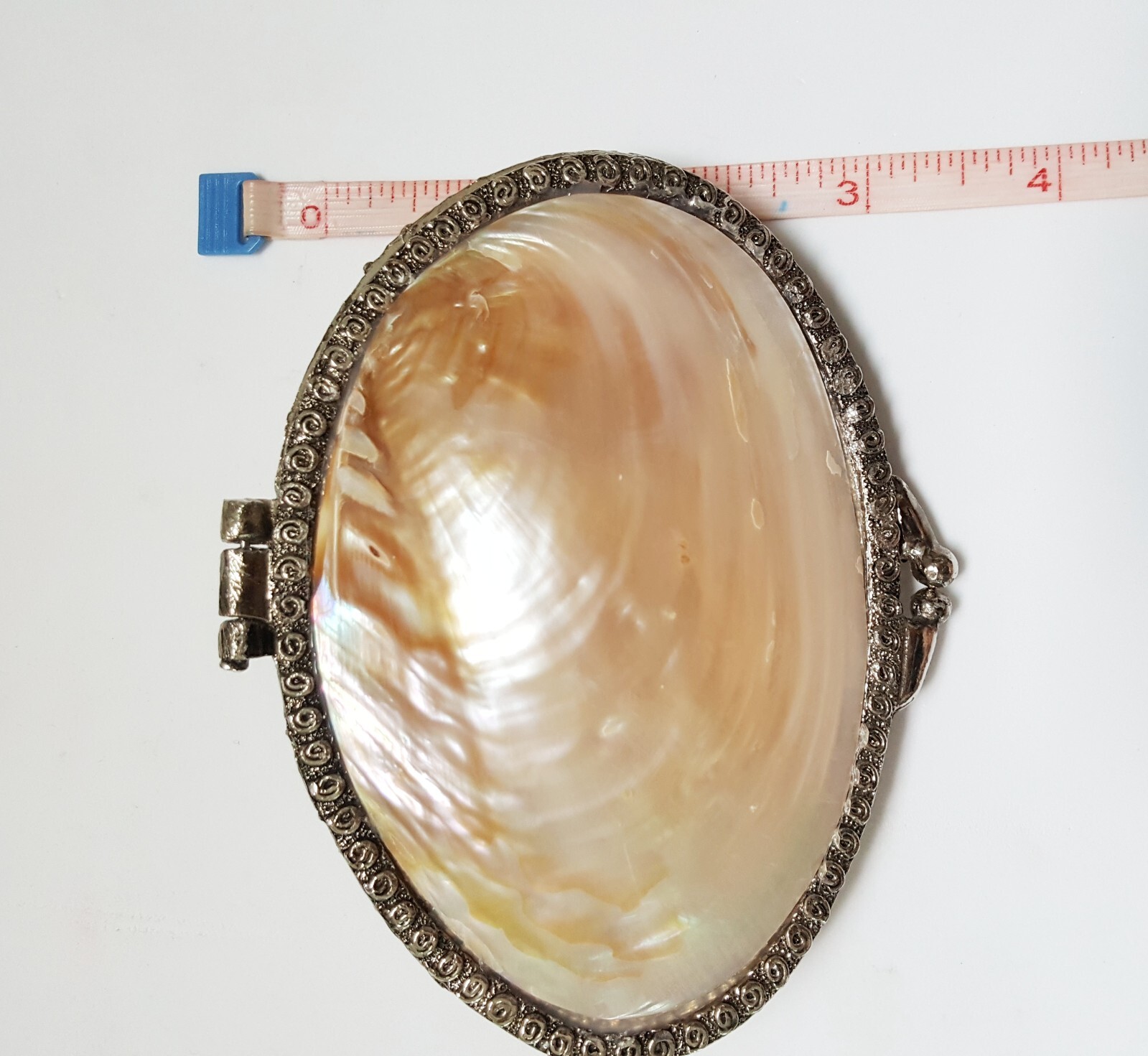 5″ Shell Mother Of Pearl Clutch Bag Purse Dinner Party White Small Lady Vtg Gift