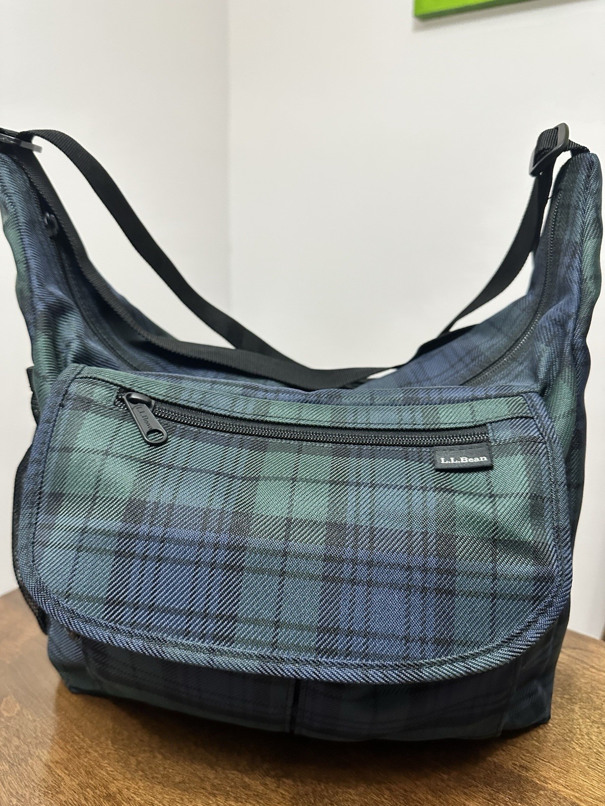 L.L.Bean Blackwatch Plaid Crossbody Messenger Bag Vintage