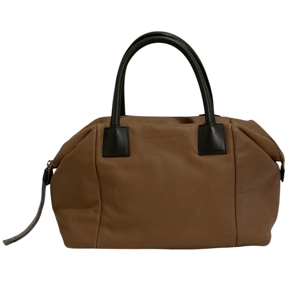 Brunello Cucinelli Monille Zipper Tote Bag, Brown Women USED