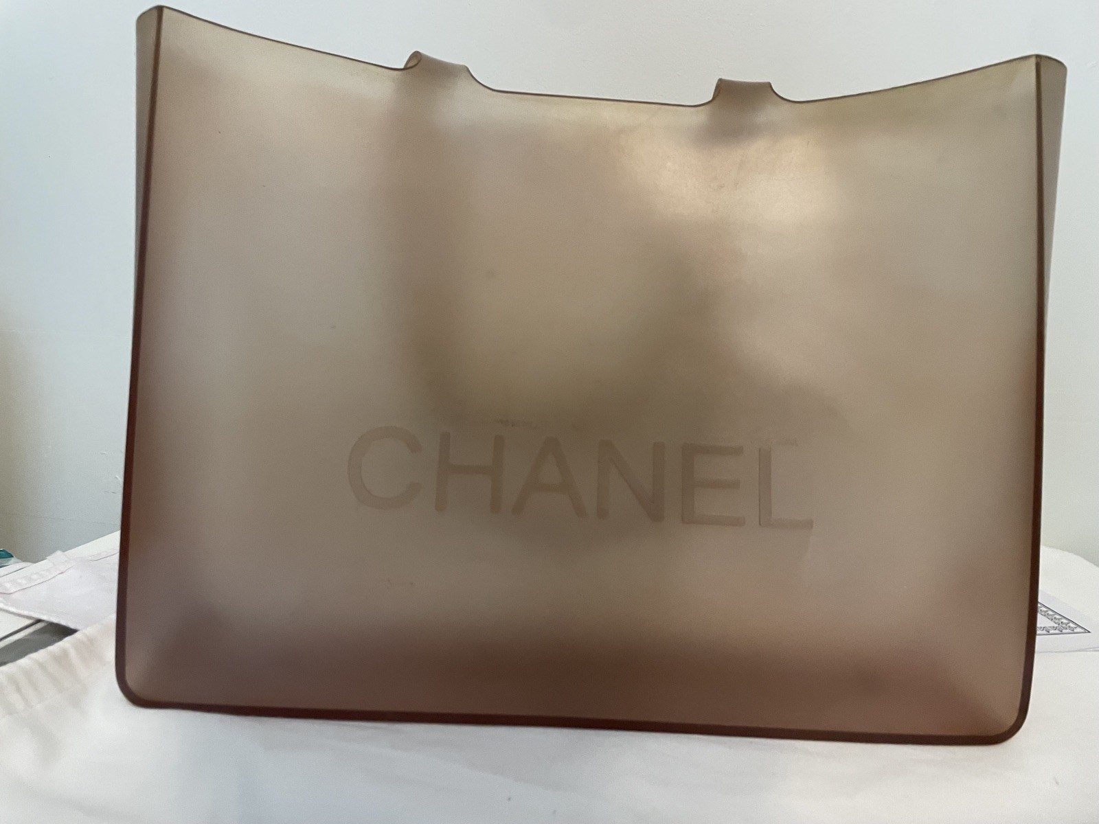Chanel XL Jelly Rubber Rare Khaki Gray Frosted Ombre Tote Shoulder Carryall Bag