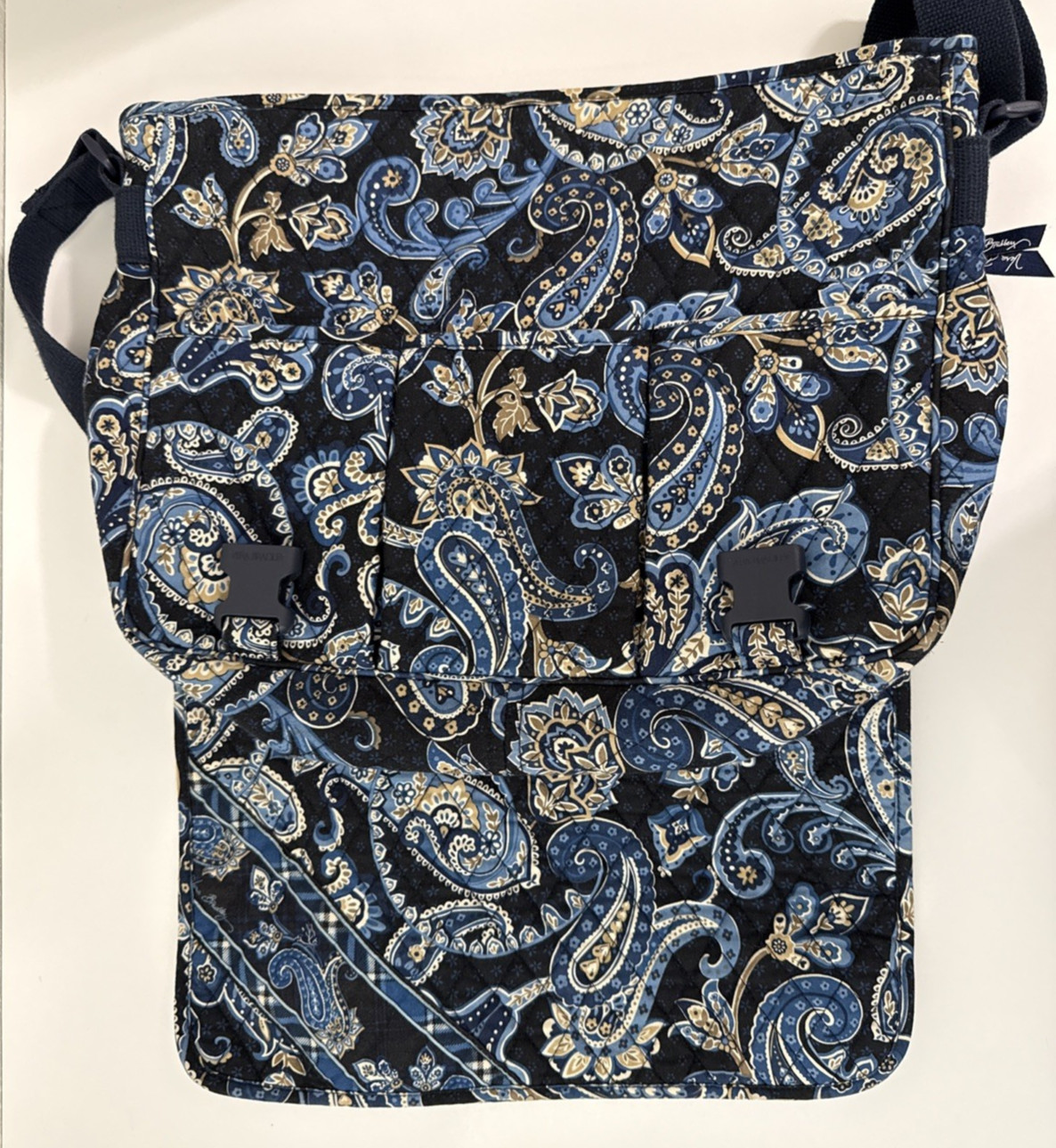 Vera Bradley Windsor Navy Quilt Large Weekender Travel Bag Carry On New w/Tags