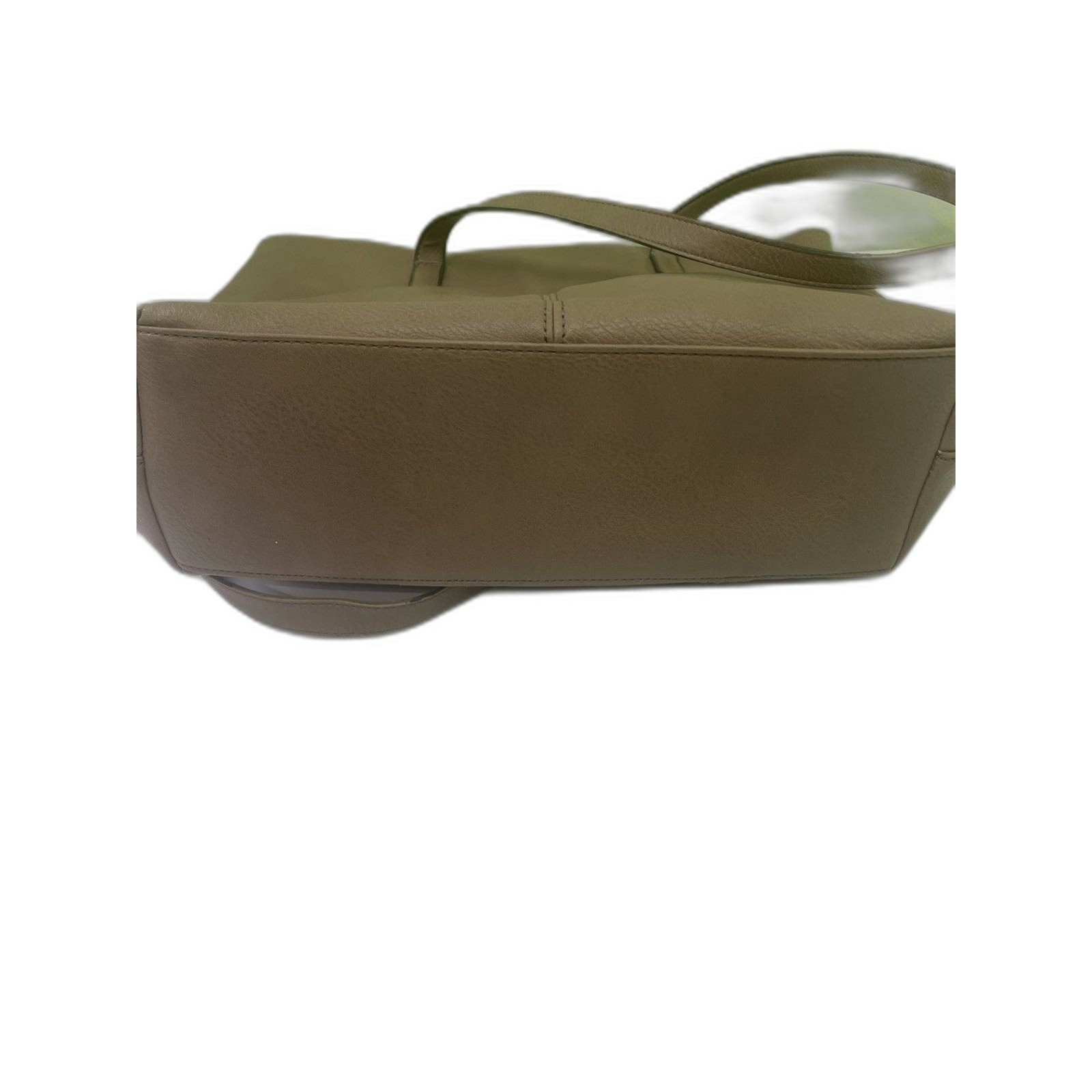 SevenDays Vegan Leather Tote Bag Women Large Taupe Brown Striped Lining