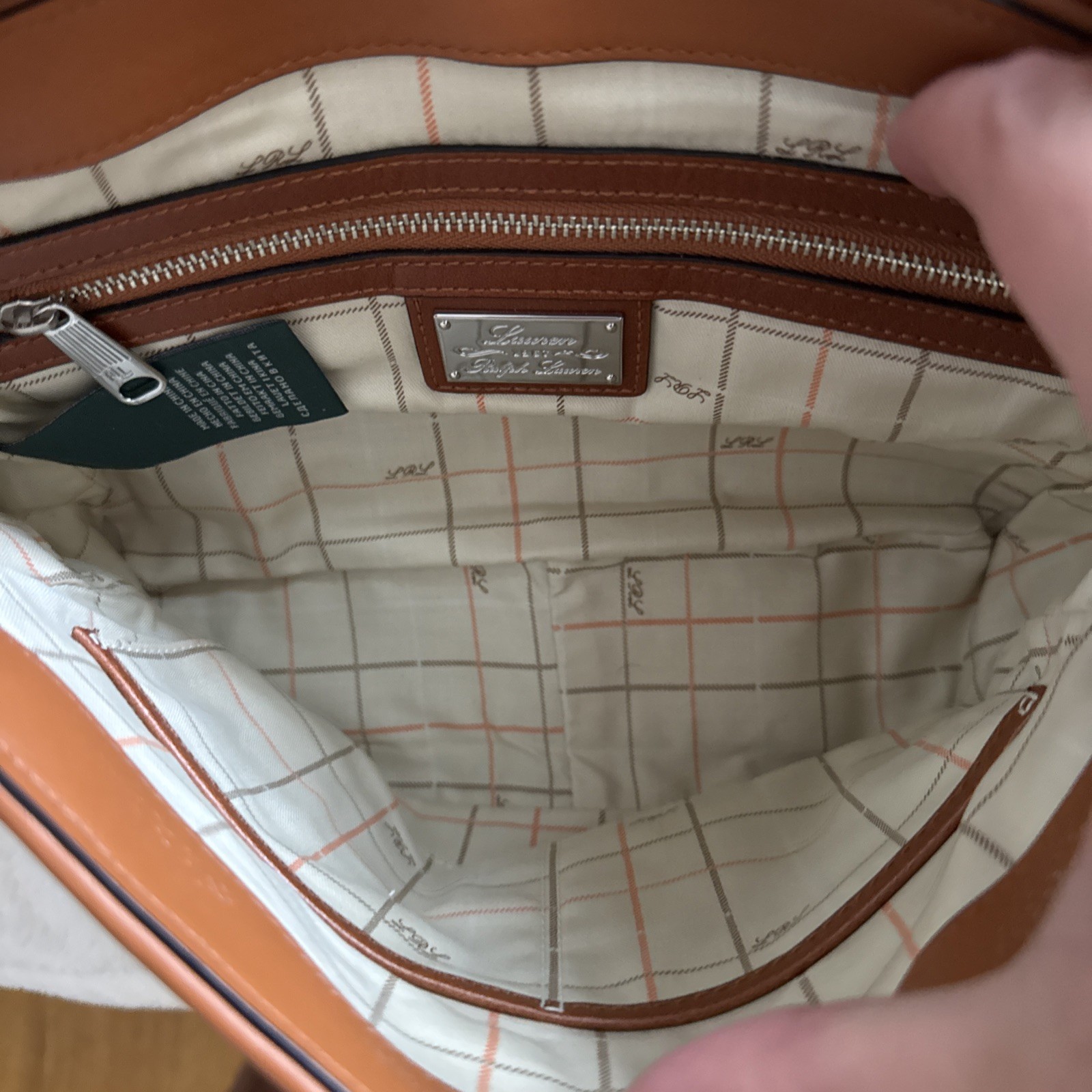 Ralph Lauren Horsebit Leather Shoulder Crossbody Purse Tan Silver Equestrian RLL
