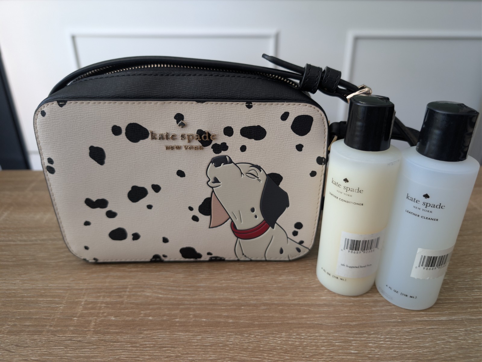 Kate Spade Disney Dalmatians Crossbody Purse with Leather cleaner & conditioner