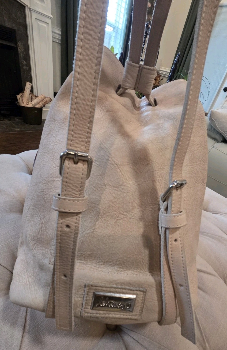 Loli Degano Suede Leather Backpack Drawstring Bucket Bag Western-Chic Fringe