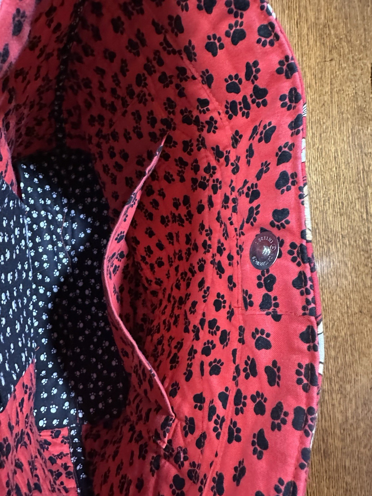Handmade Quilted Dog Puppy Fabric Tote Shoulder Bag Purse Red Patty Morri 2009