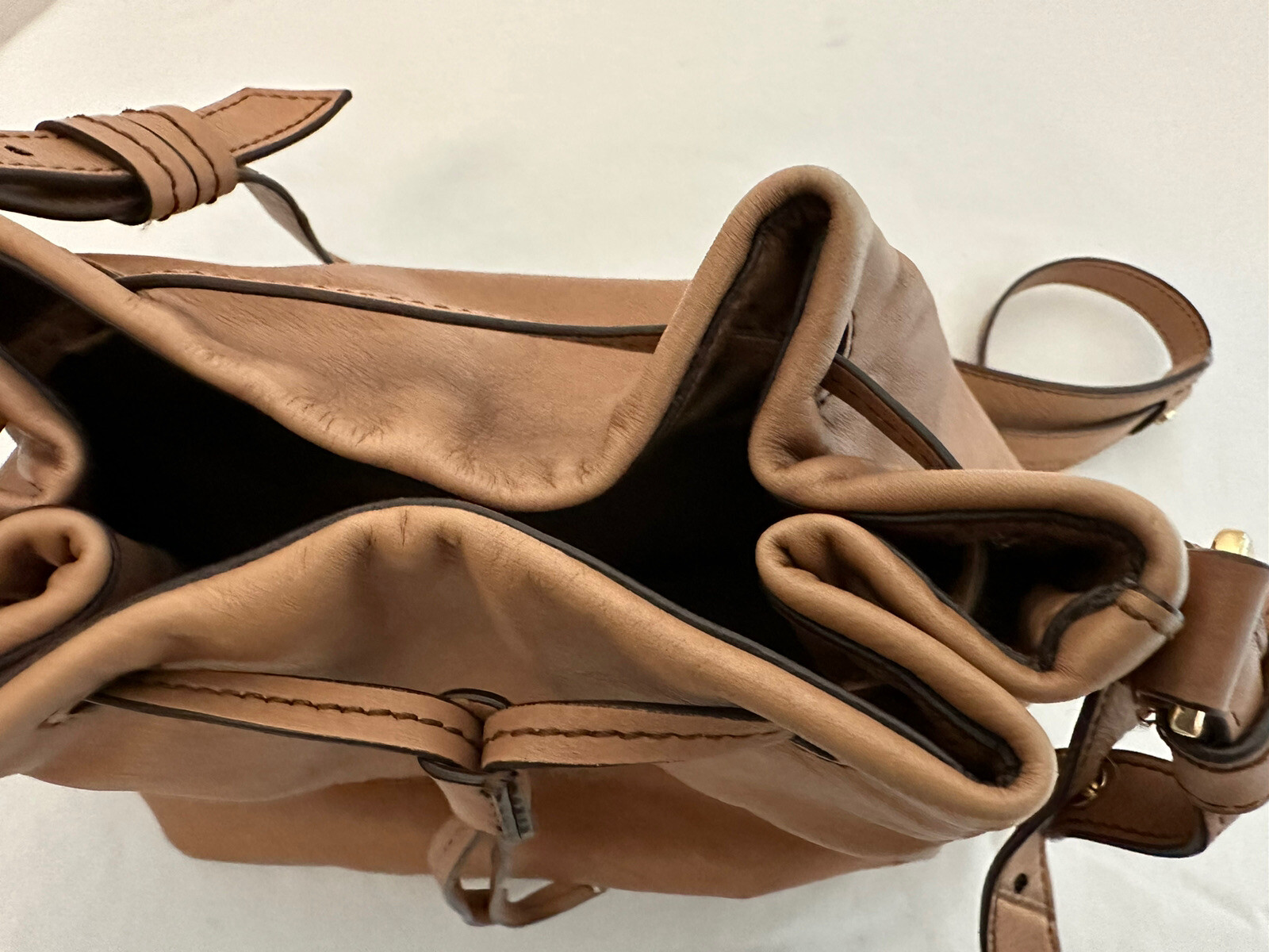 Banana Republic Brown Leather Drawstring Bucket Shoulder Crossbody Handbag