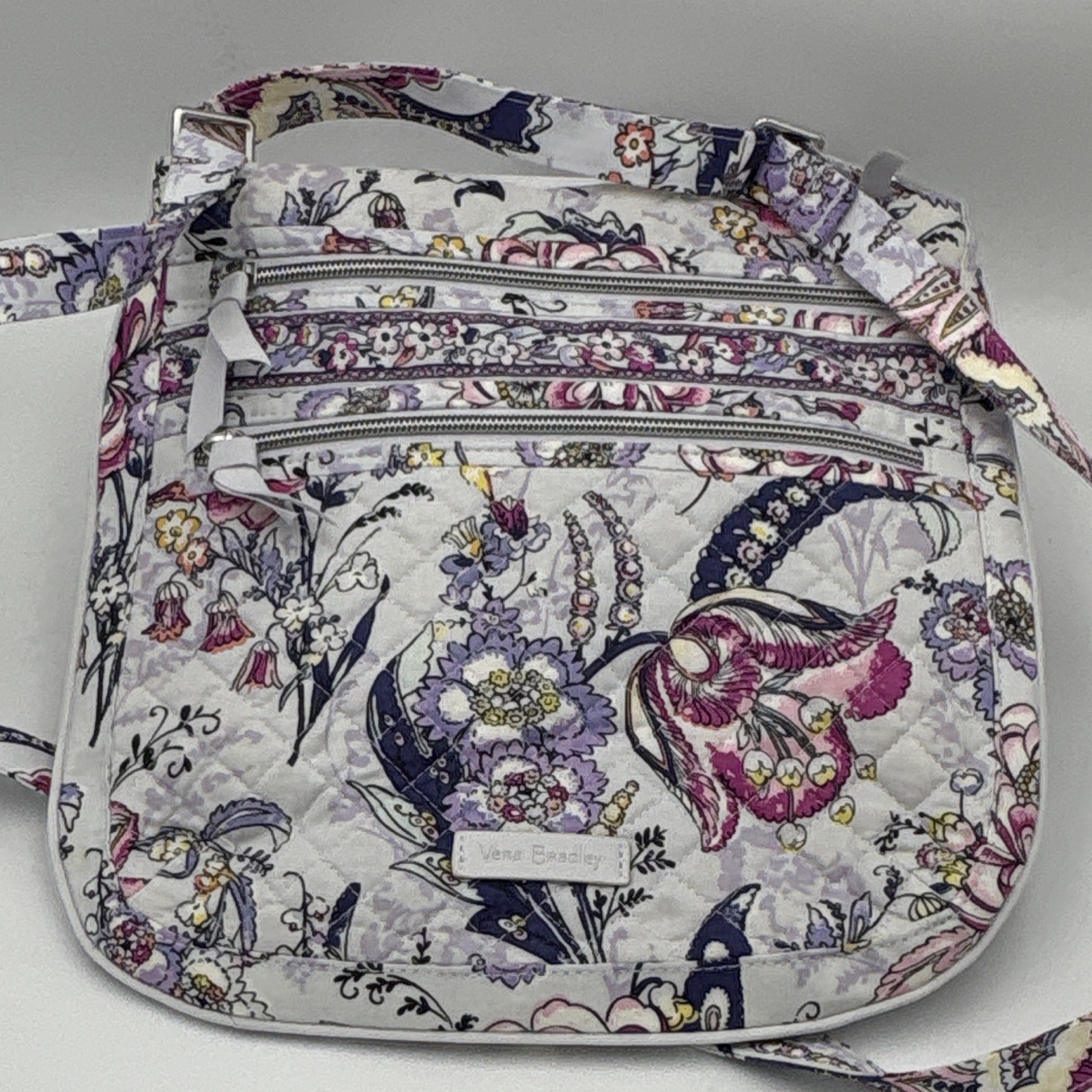 Vera Bradley Quilted Floral Multicolor 12”x12” Crossbody Bag Zip Closure