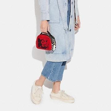 COACH Serena Satchel Disney Mickey Mouse Keith Haring Red